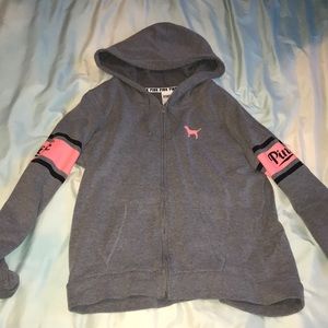 PINK zip up sweatshirt. Worn less than 5 times.